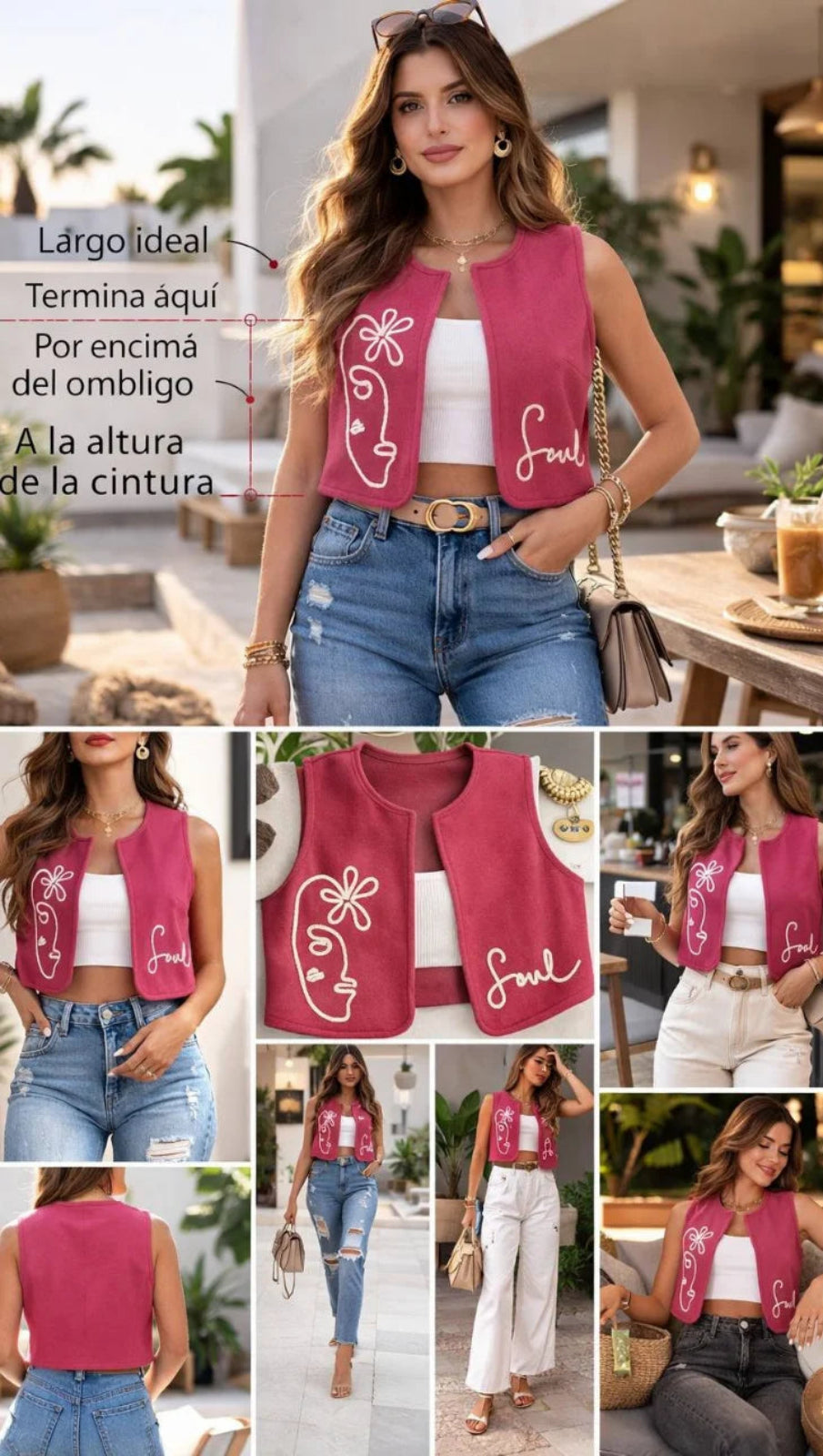 Chaleco para Mujer en Paño Bordado