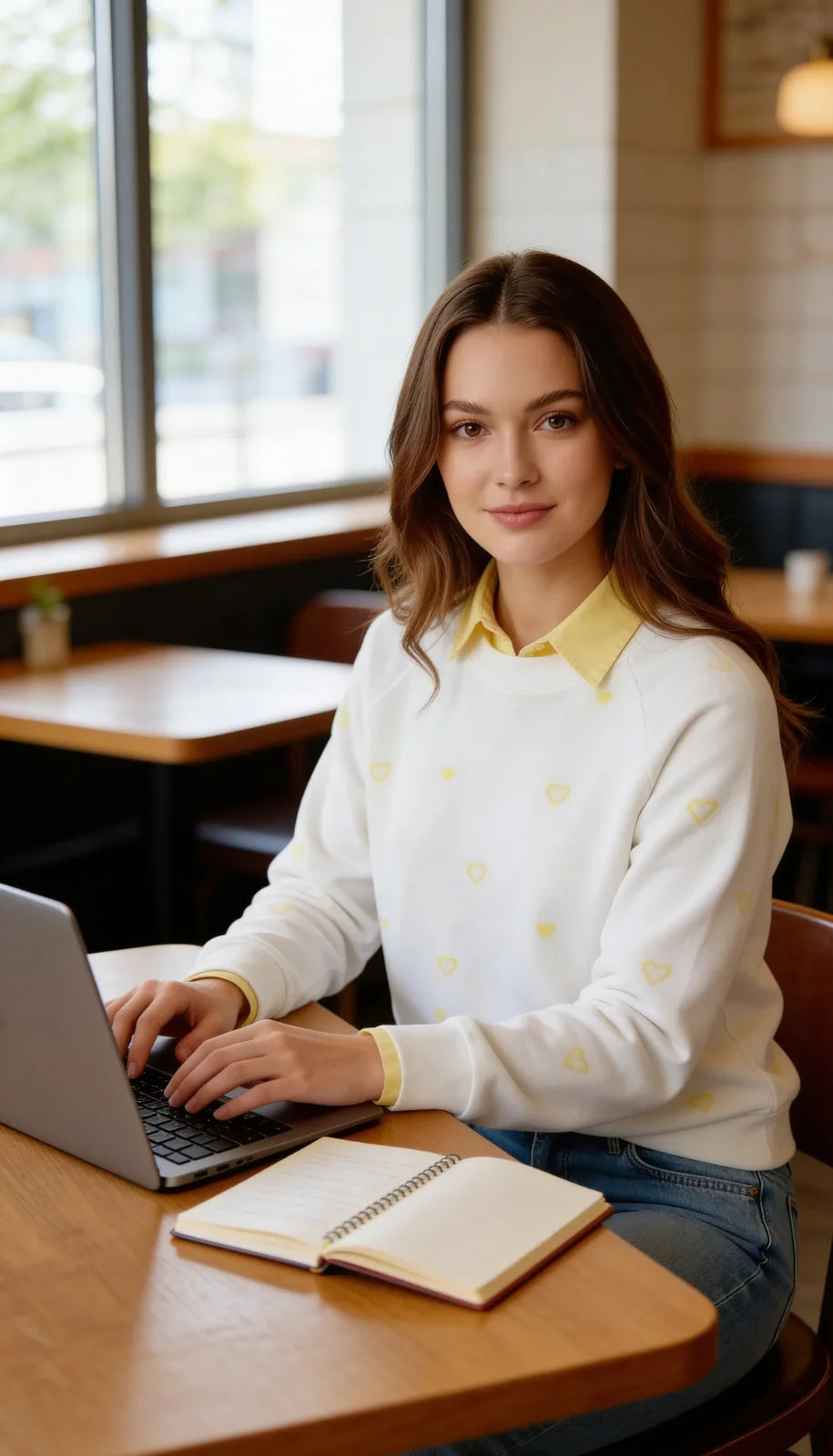 Camibuso Blanco para Mujer con Cuello Abierto y Apliques